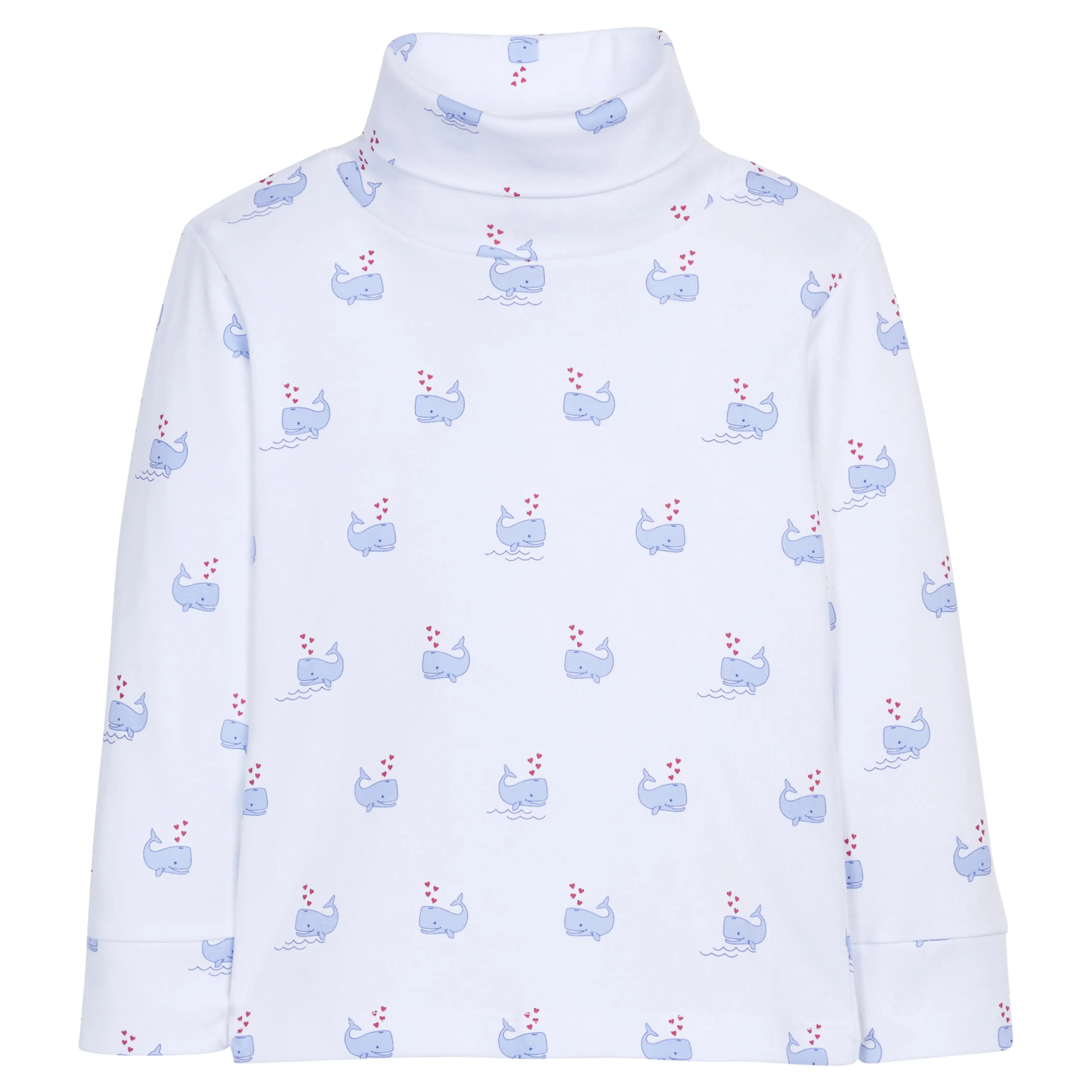 Printed Turtleneck - Blue Whales