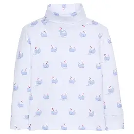 Printed Turtleneck - Blue Whales