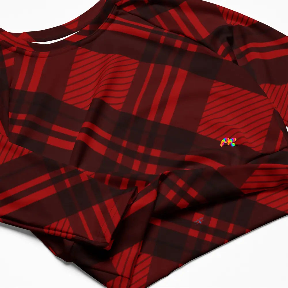 Red Plaid Athletic Crop Top