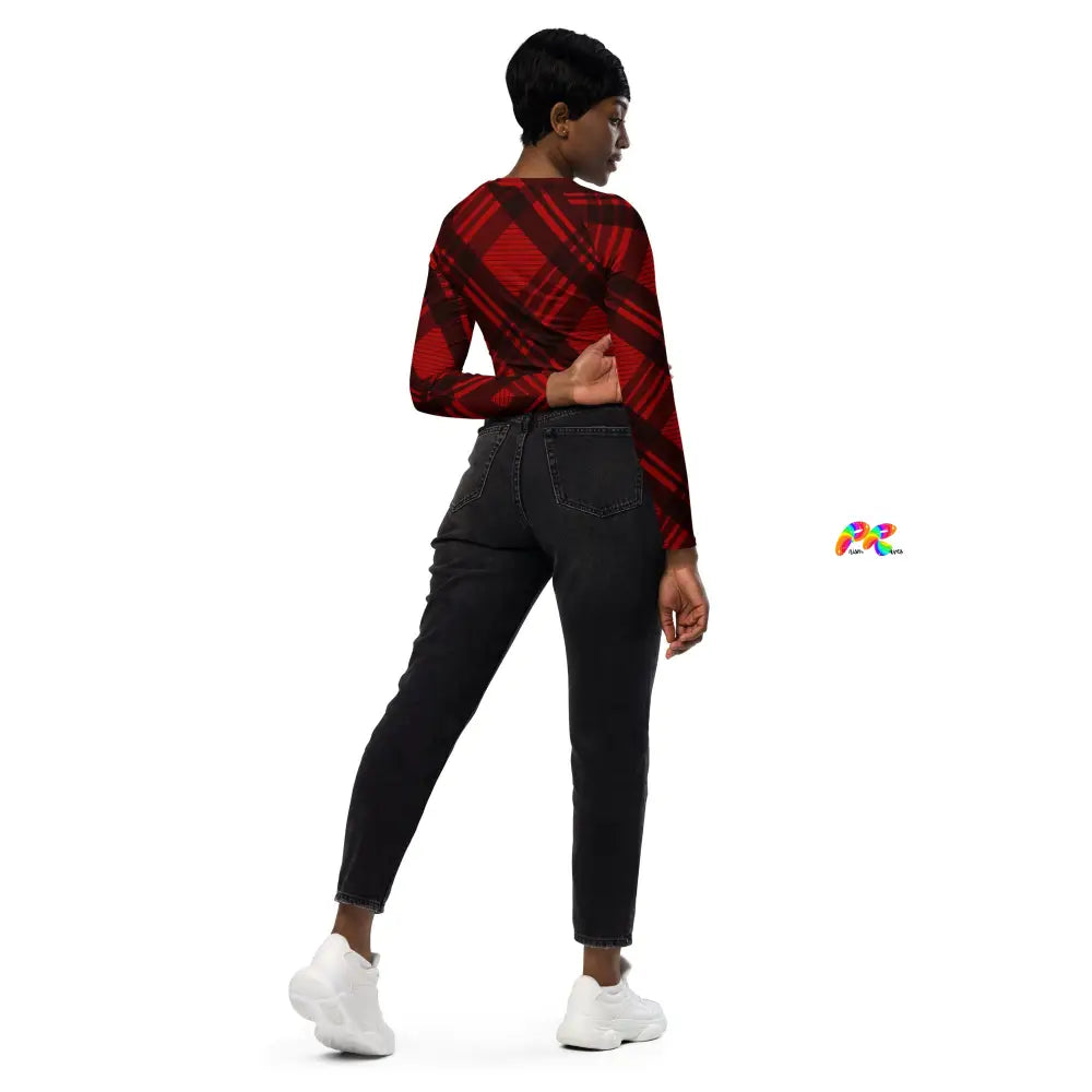 Red Plaid Athletic Crop Top