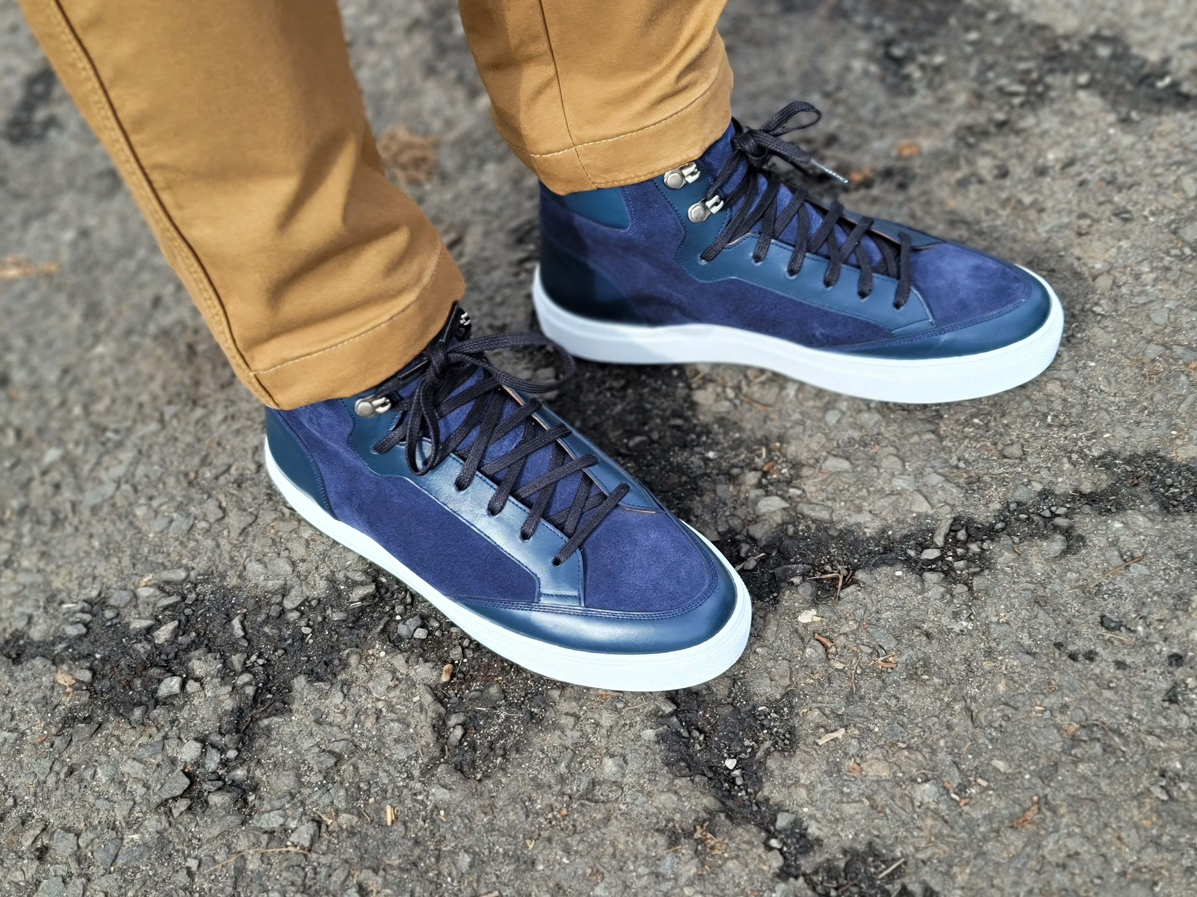 Richland - Navy Calf / Navy Suede / White Sole