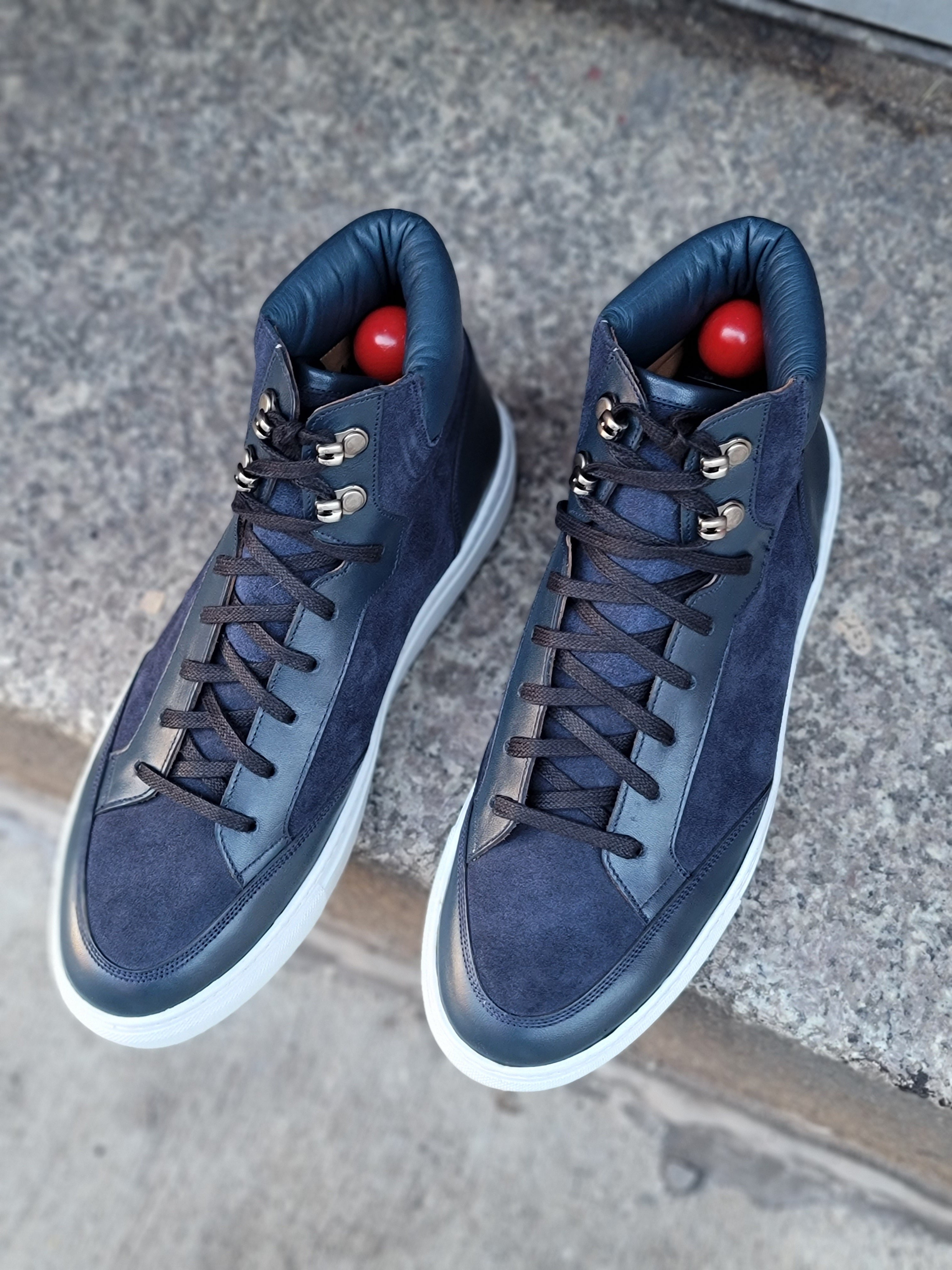 Richland - Navy Calf / Navy Suede / White Sole