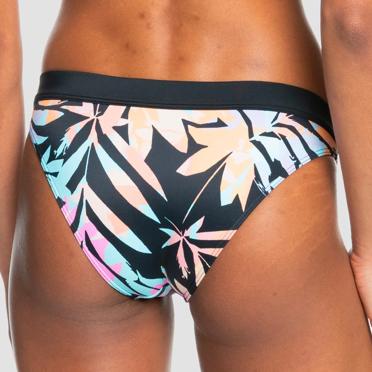 Roxy Active Bikini Bottoms Anthracite Zebra Jungle - Womens