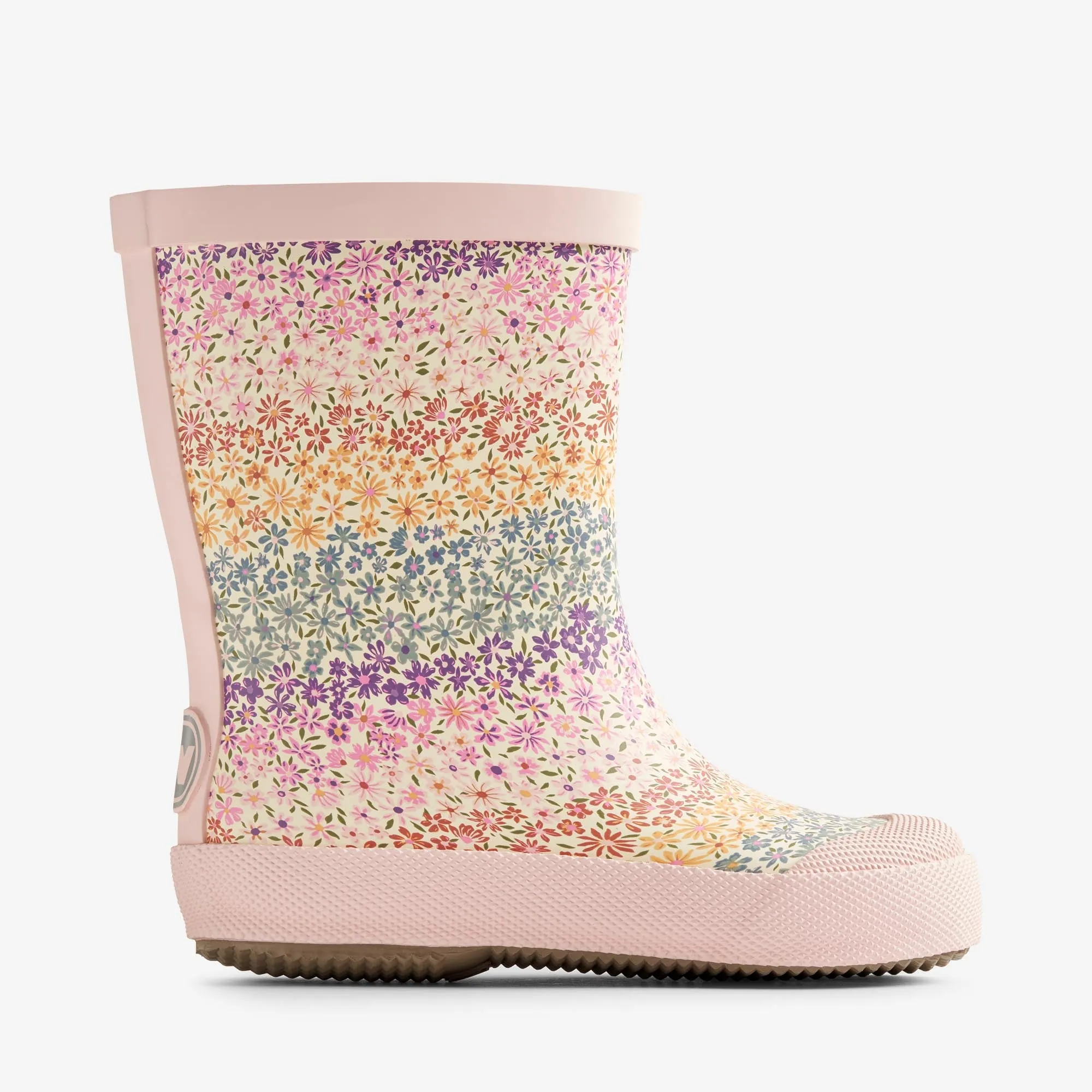 Rubber Boot Print Muddy - rainbow flowers