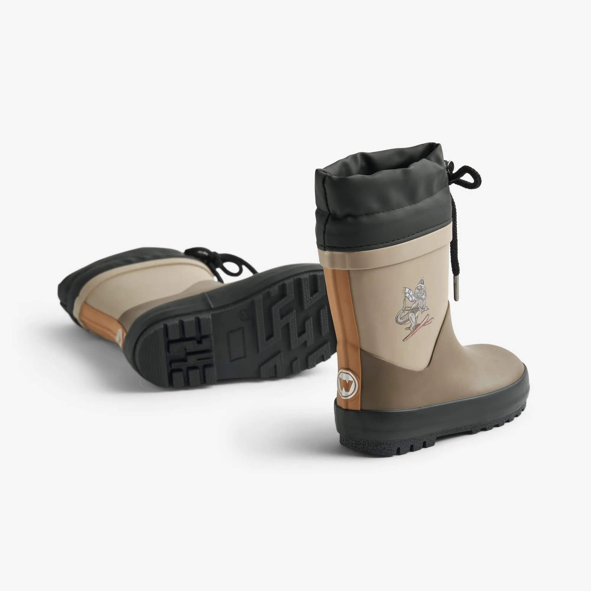 Rubber Boot Thermo Solid - dry wood dino