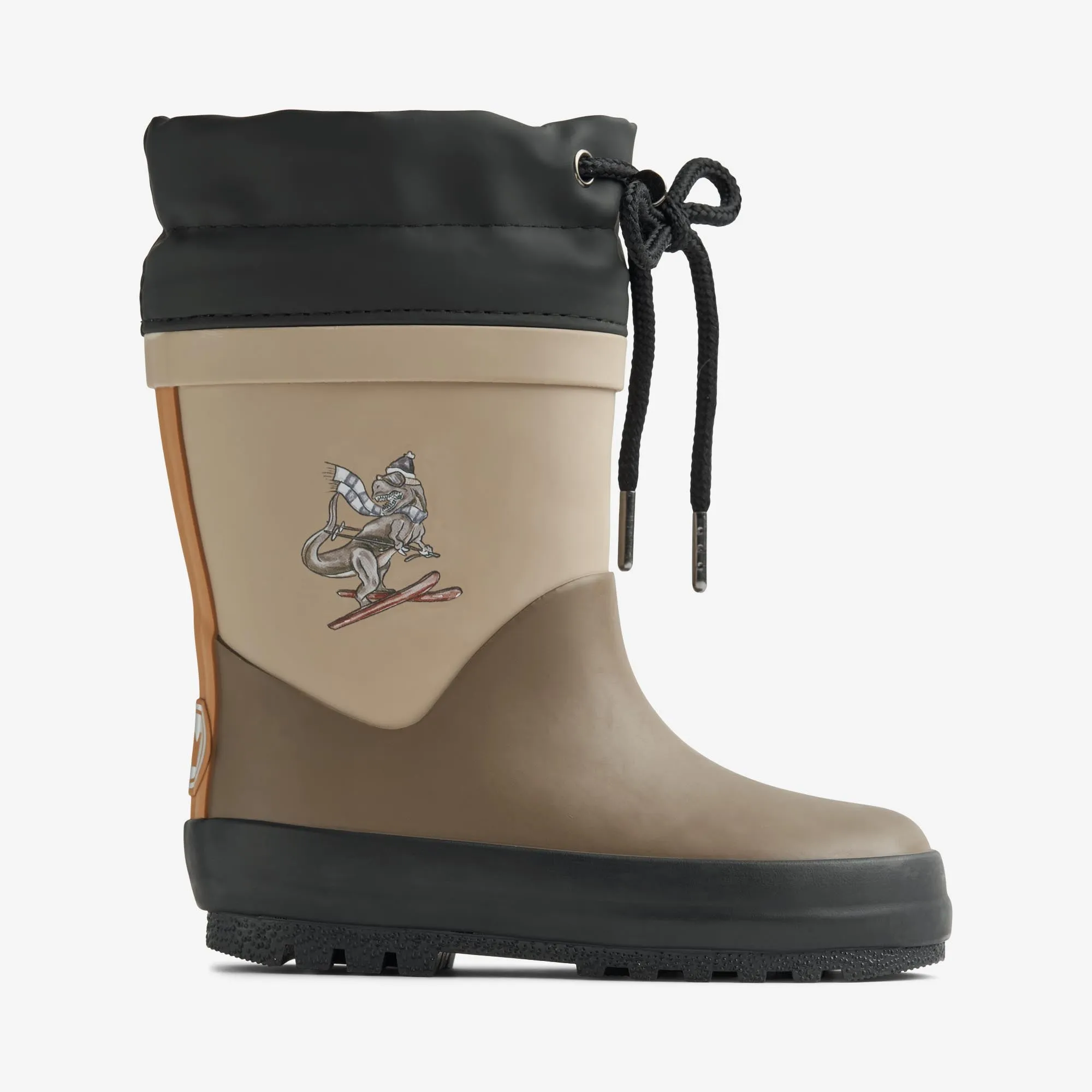 Rubber Boot Thermo Solid - dry wood dino