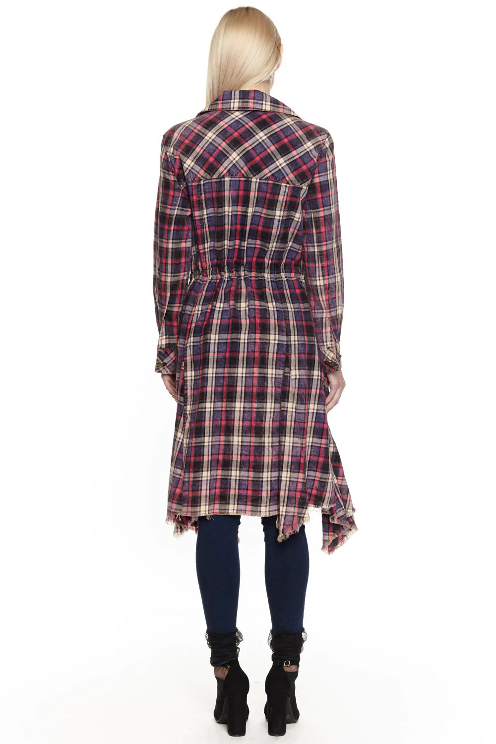 SALE My Choice Plaid Button Trench Coat