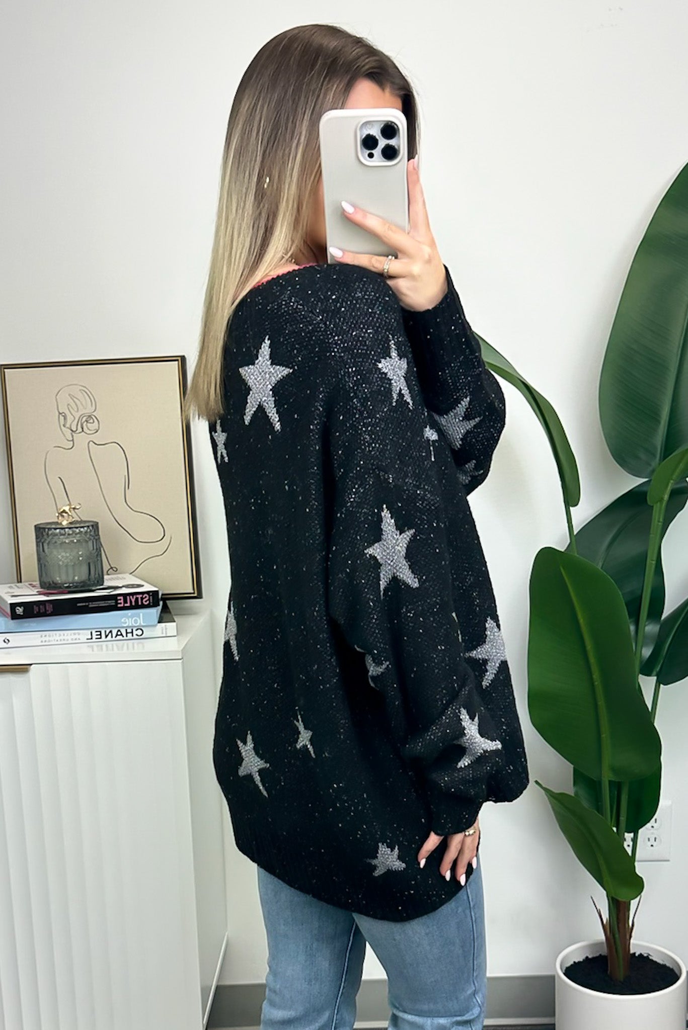 Sensational Flair Metallic Star Knit Sweater - FINAL SALE