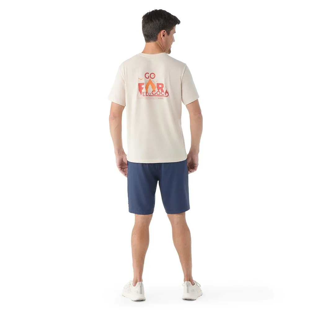 Smartwool Go Far Feel Good Graphic Short Sleeve In Almond