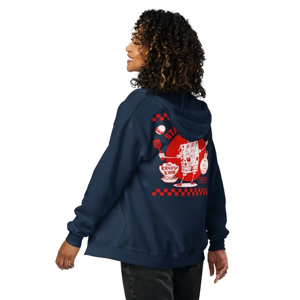 SpongeBob SquarePants Stay Positive Embroidered Zip-Up Hoodie