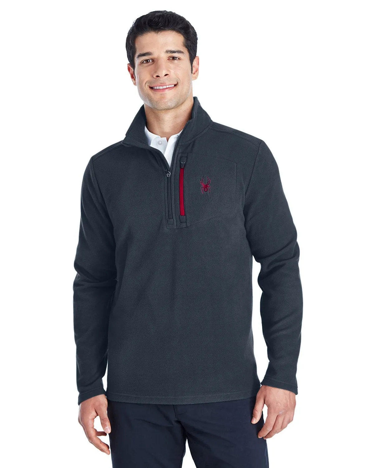 Spyder Transport Quarter Zip Fleece Pullover Frontier/ Red 187332