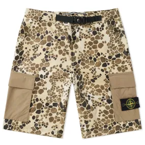 Stone Island Alligator Camo Light Cotton Nylon Rep Cargo ShortBeige