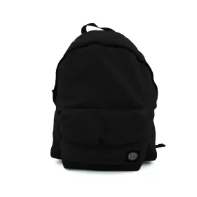 Stone Island Black Backpack With Compass Rose Patch