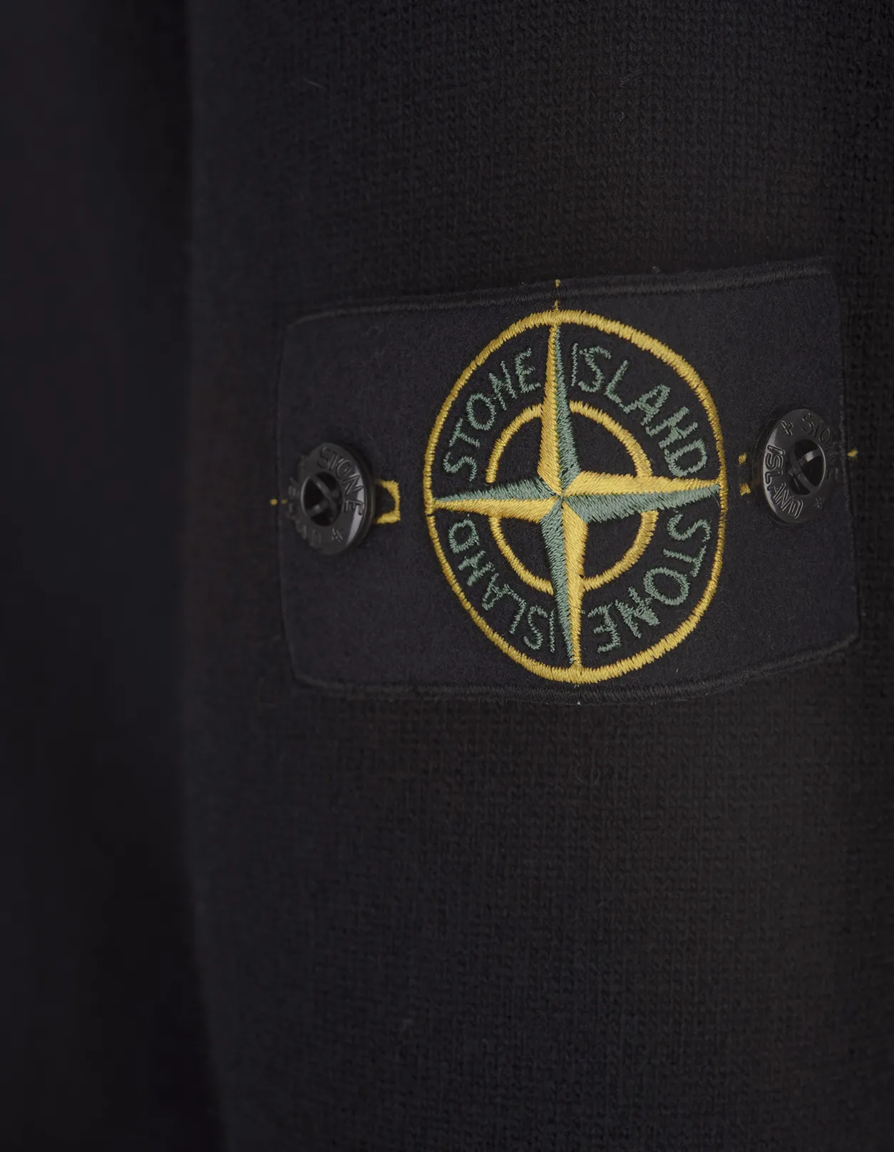 STONE ISLAND Black Wool Crew Neck Pullover