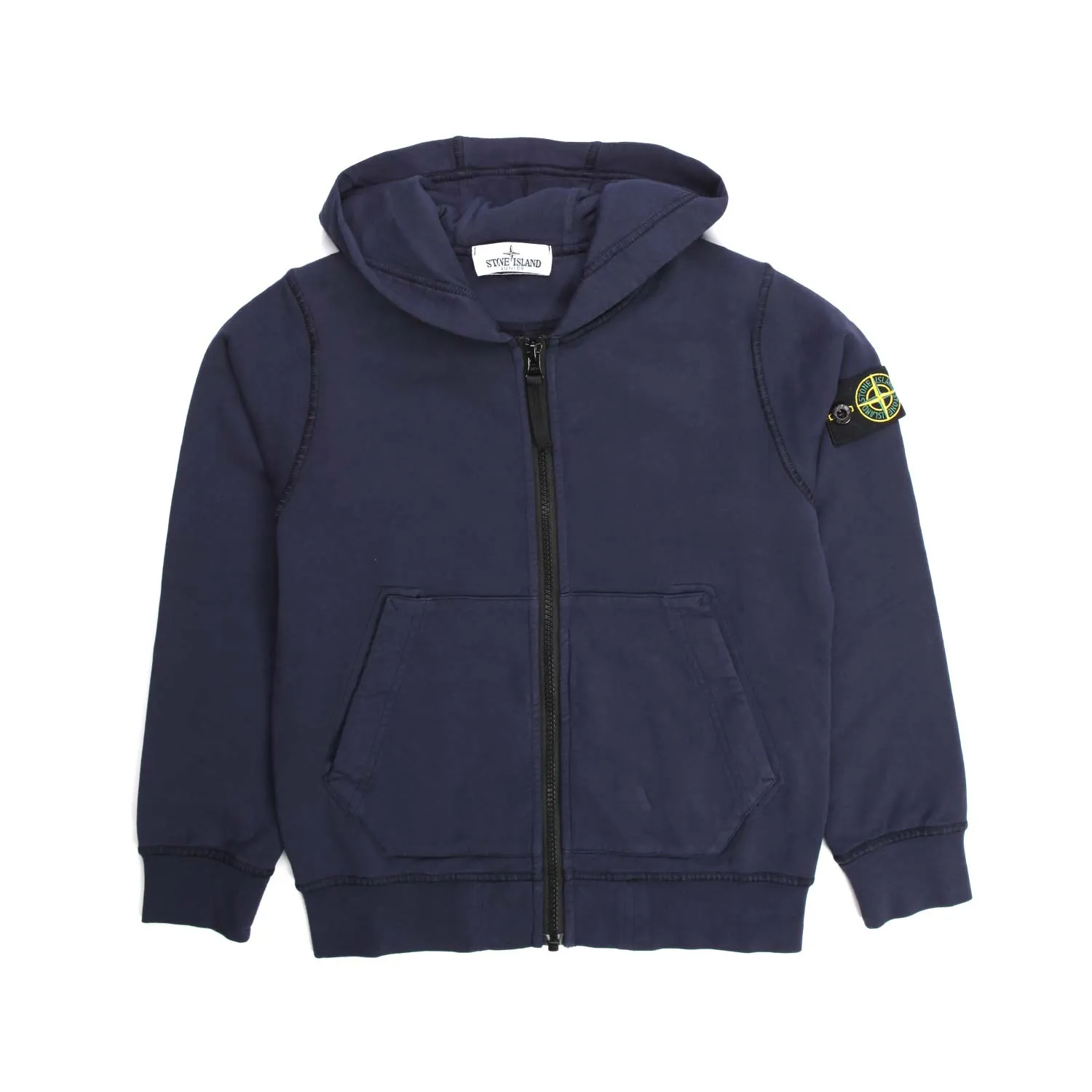 Stone Island Blue Zip Up Hoodie For Boy 02