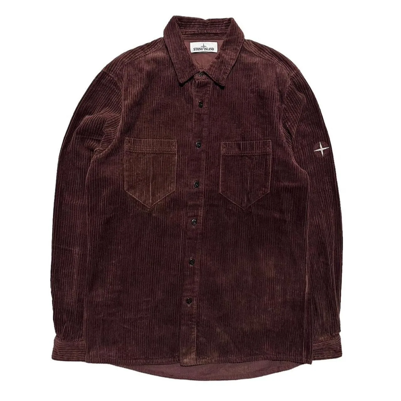 Stone Island Burgundy Heavy Corduroy Shirt