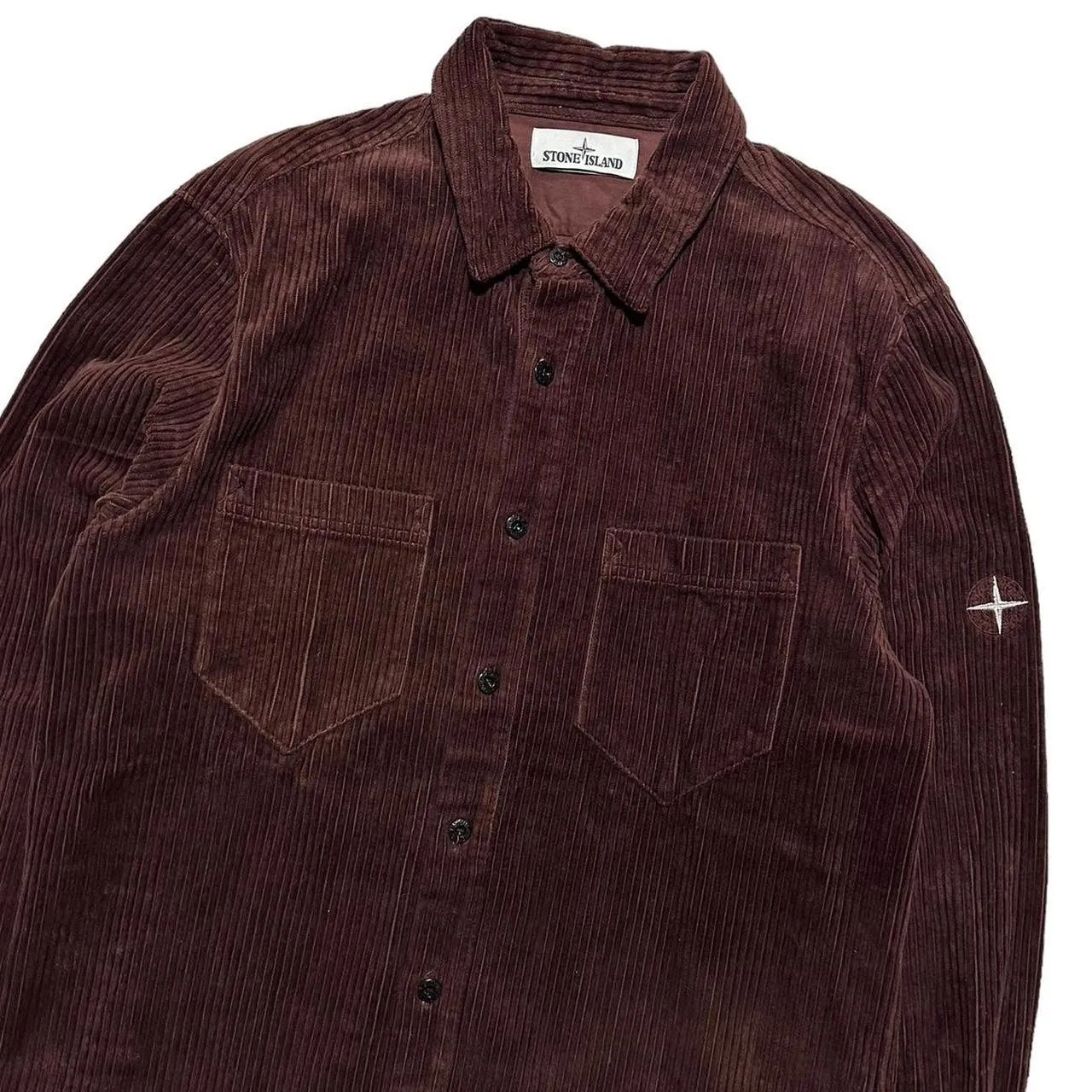 Stone Island Burgundy Heavy Corduroy Shirt