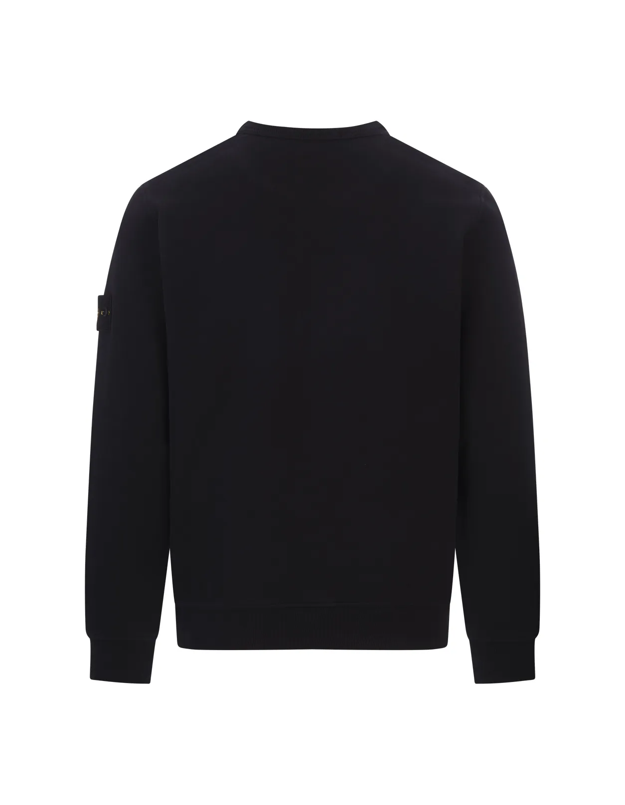 STONE ISLAND Crew-Neck Sweatshirt In Navy Blue Gauzed Cotton