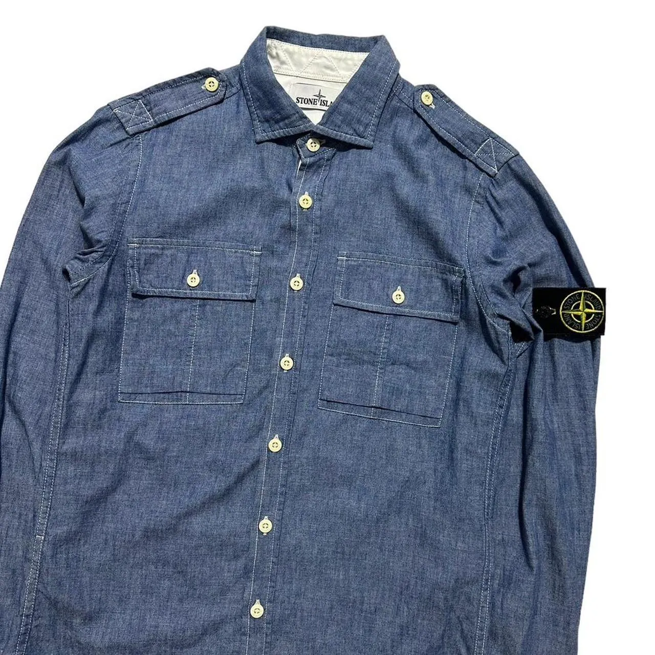 Stone Island Double Pocket Chambray Shirt