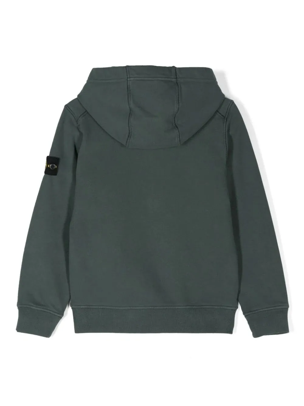 STONE ISLAND JUNIOR Dark Green Full Zipped Hoodie