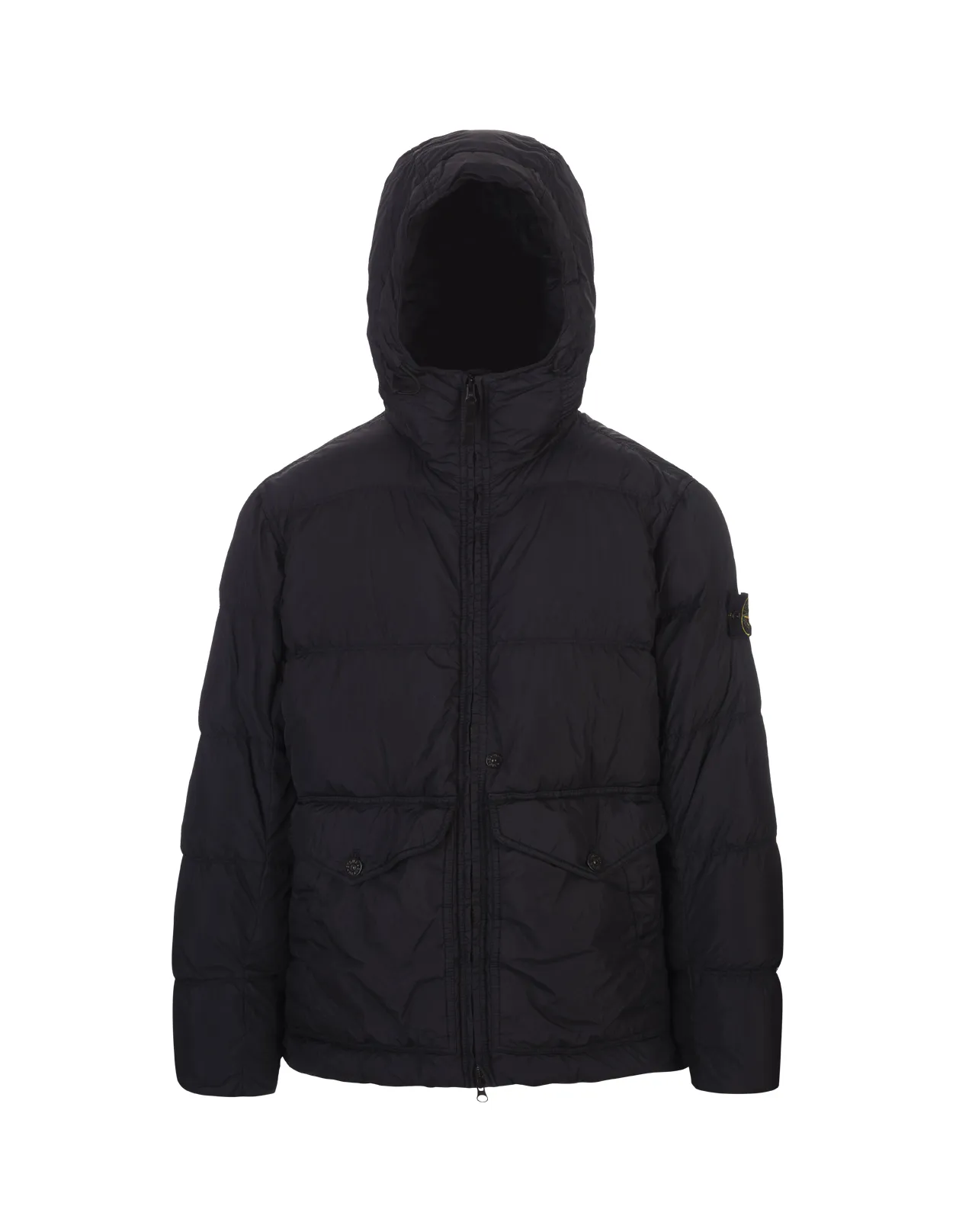 STONE ISLAND Navy Blue Jacket In CRINKLE REPS R-NY