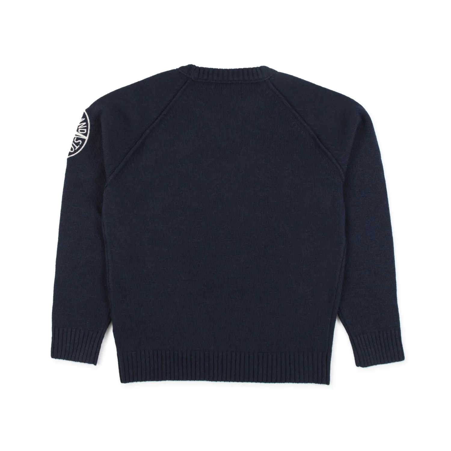 Stone Island Navy Blue Pullover With Embroidered Logo