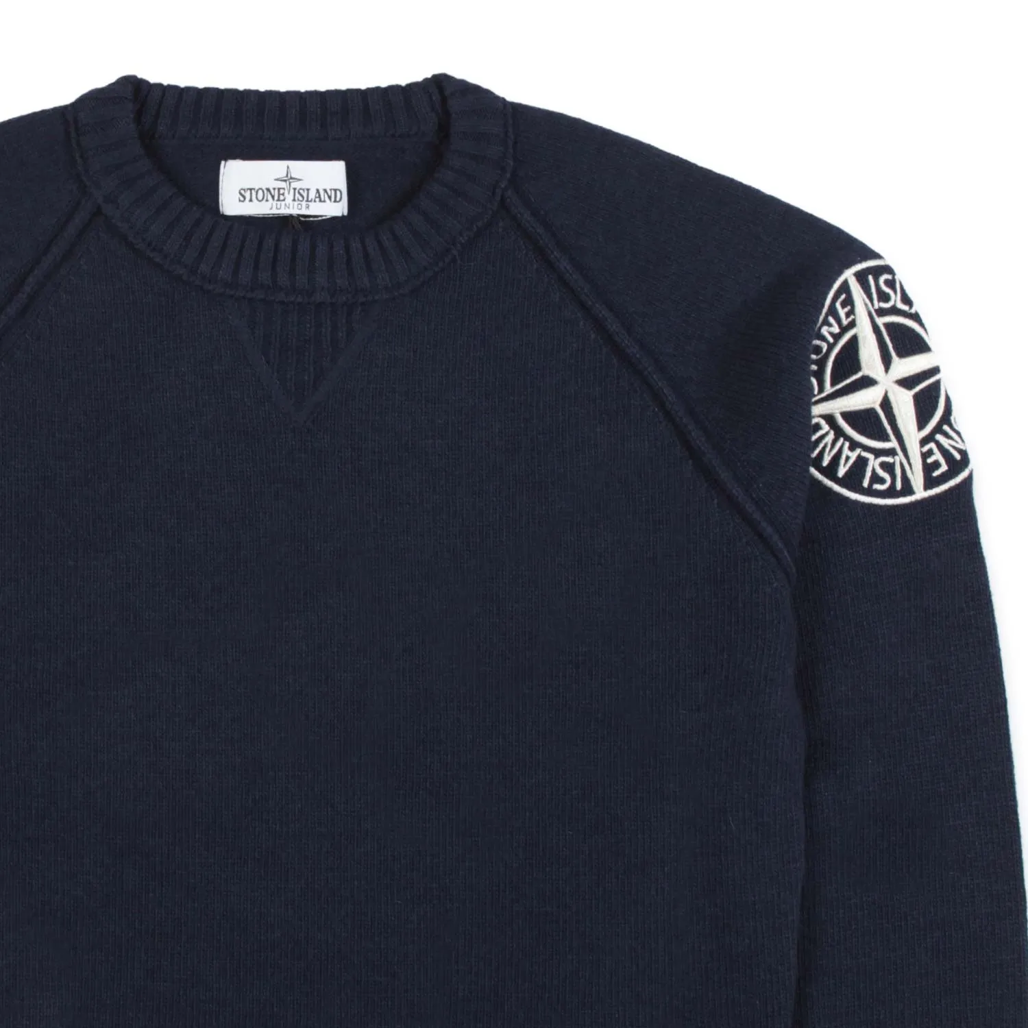 Stone Island Navy Blue Pullover With Embroidered Logo