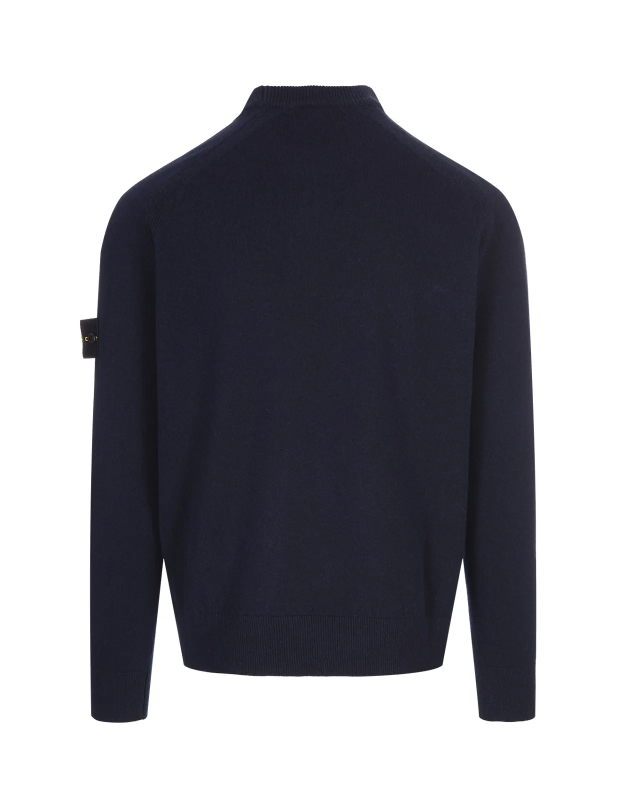 STONE ISLAND Navy Blue Wool Crew Neck Pullover