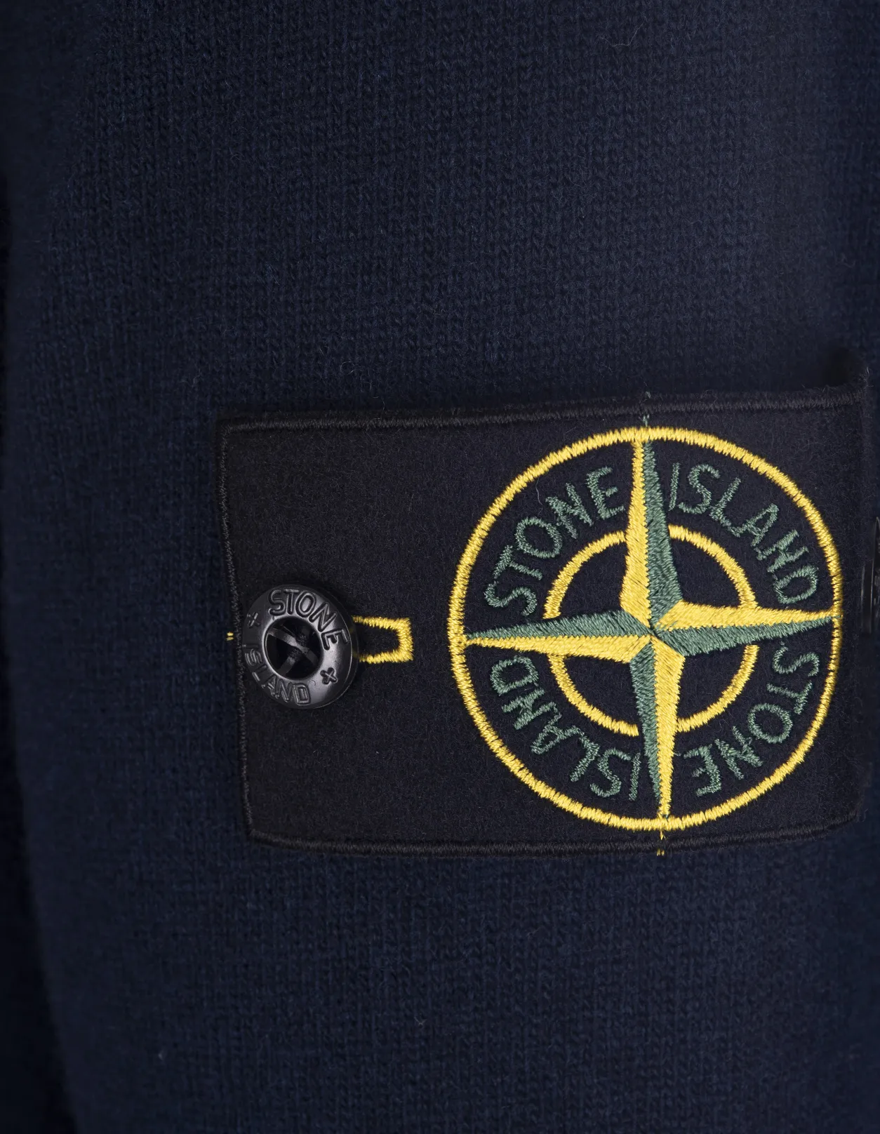 STONE ISLAND Navy Blue Wool Crew Neck Pullover