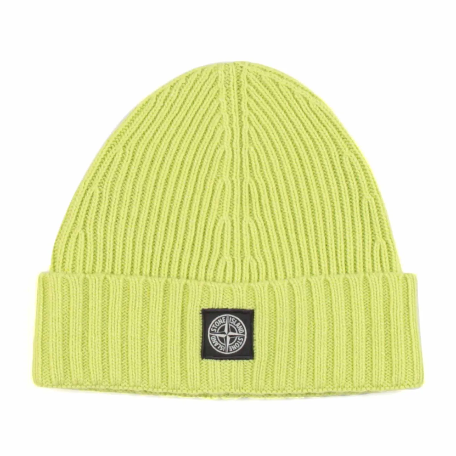 Stone Island Ribbed Lime Wool Hat