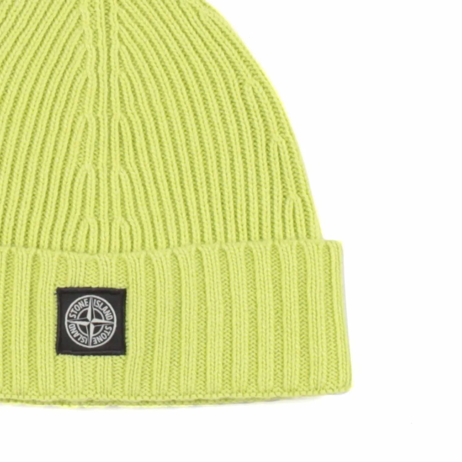 Stone Island Ribbed Lime Wool Hat