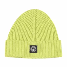 Stone Island Ribbed Lime Wool Hat