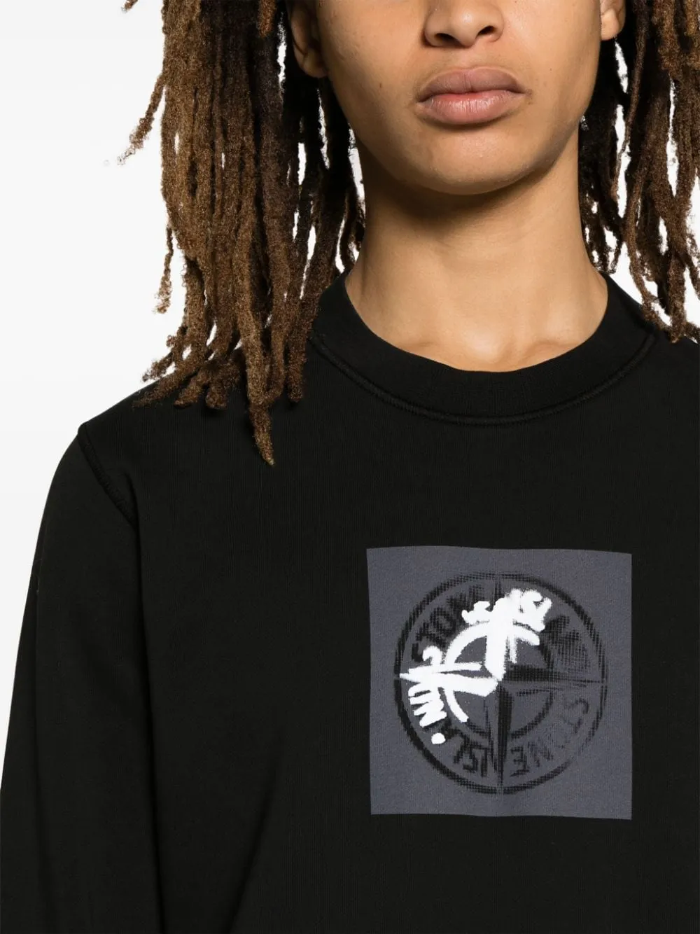 Stone Island - Sweat black 66559 'INSTITUTIONAL ONE' PRINT