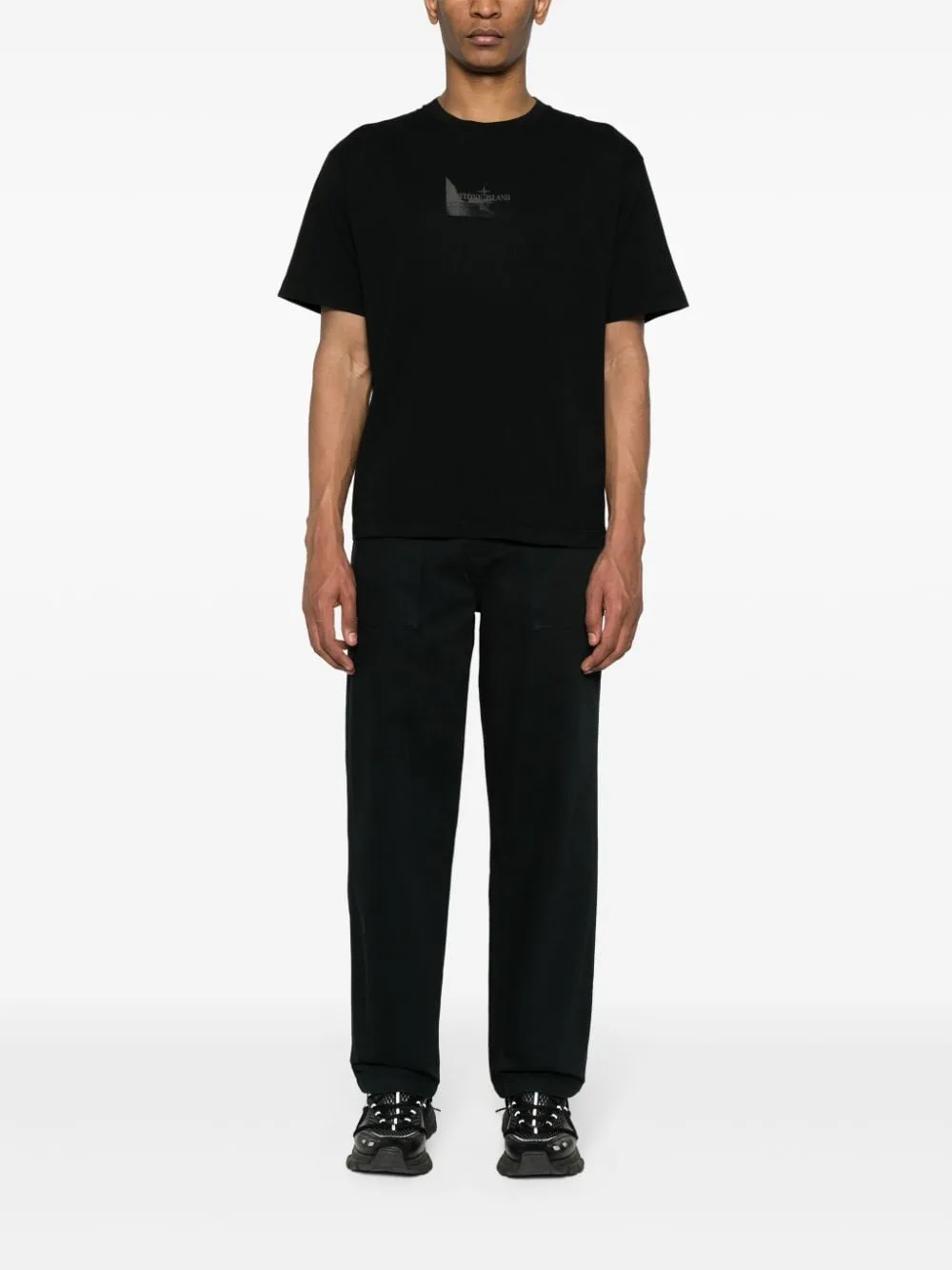 Stone Island - T Shirt black REFLECTIVE TWO' PRINT