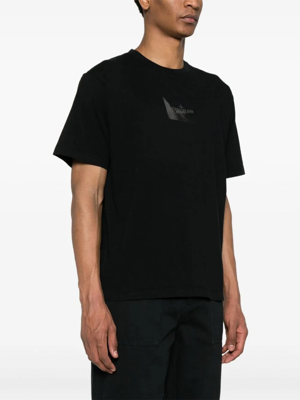 Stone Island - T Shirt black REFLECTIVE TWO' PRINT