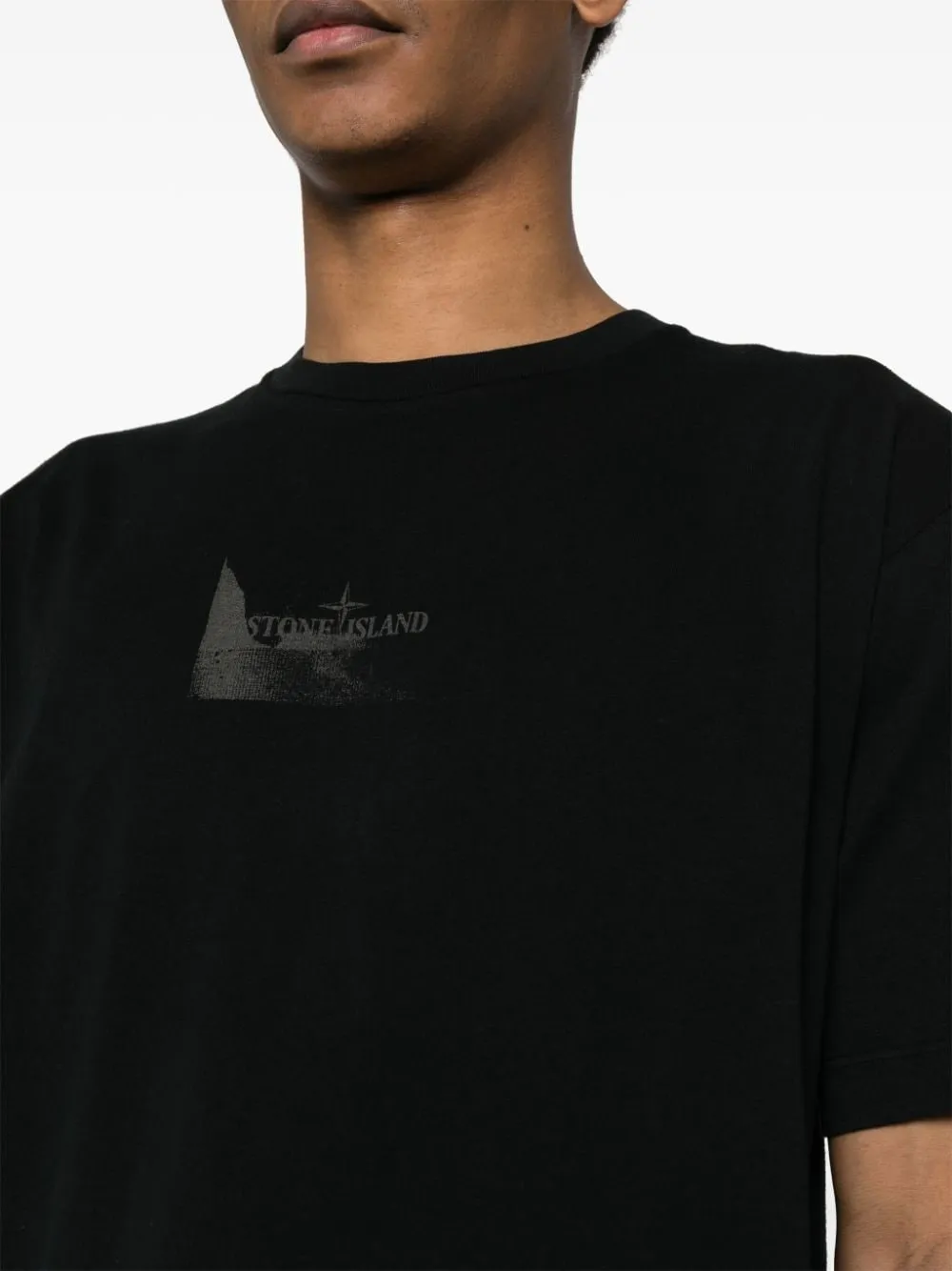 Stone Island - T Shirt black REFLECTIVE TWO' PRINT