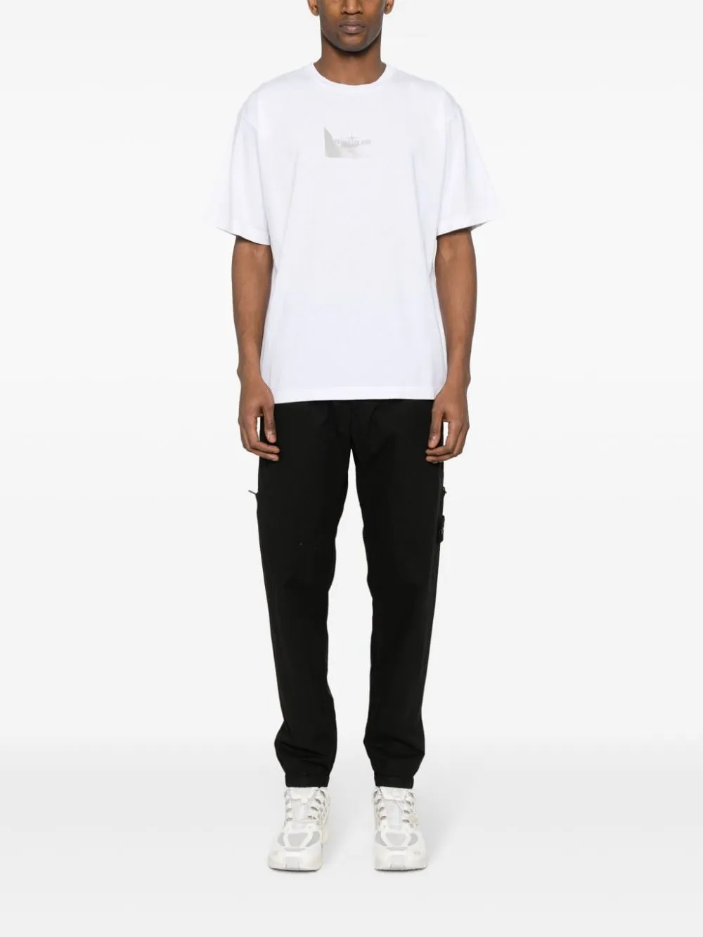 Stone Island - T Shirt white 2RC88 'REFLECTIVE TWO' PRINT