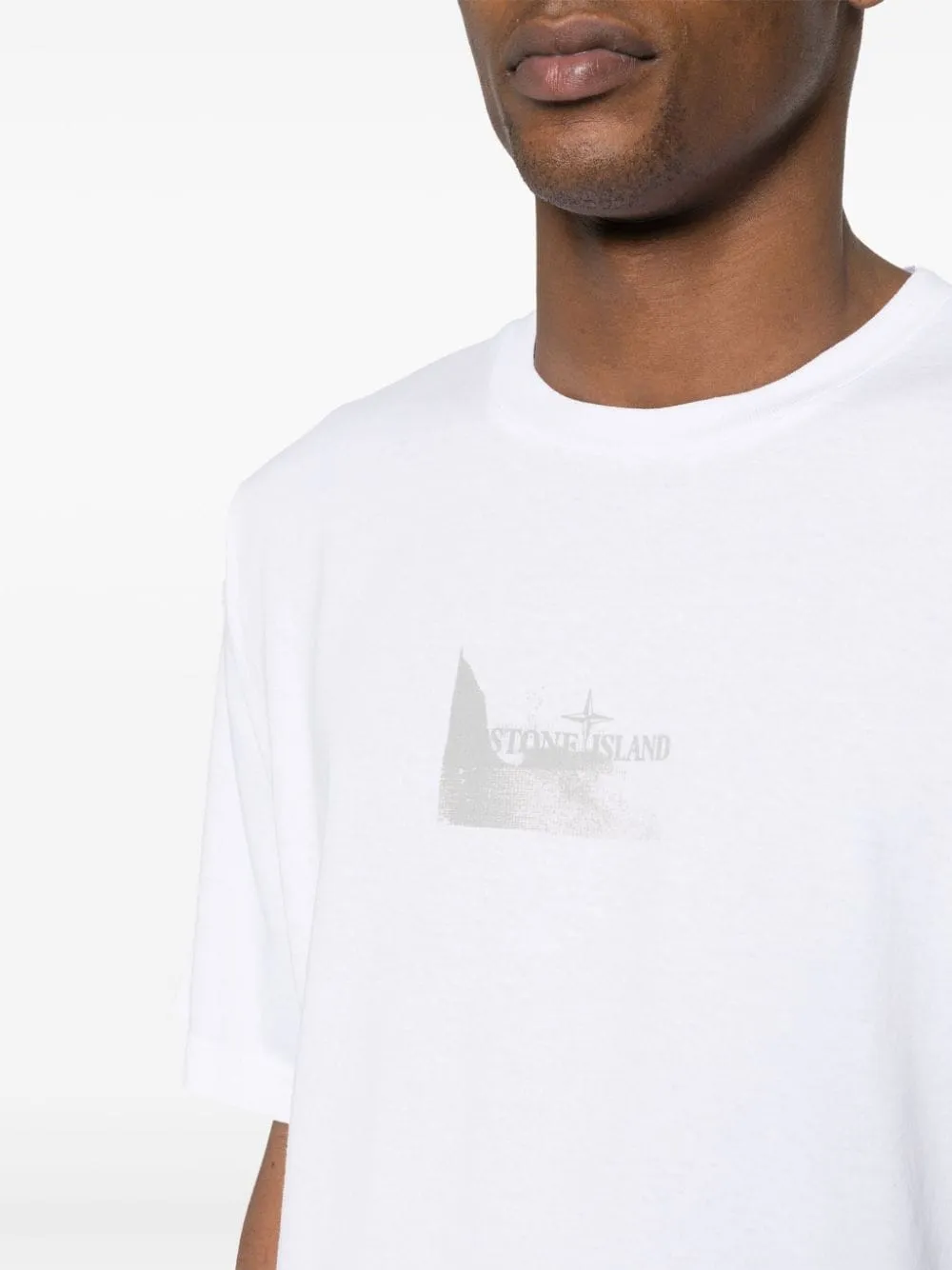 Stone Island - T Shirt white 2RC88 'REFLECTIVE TWO' PRINT