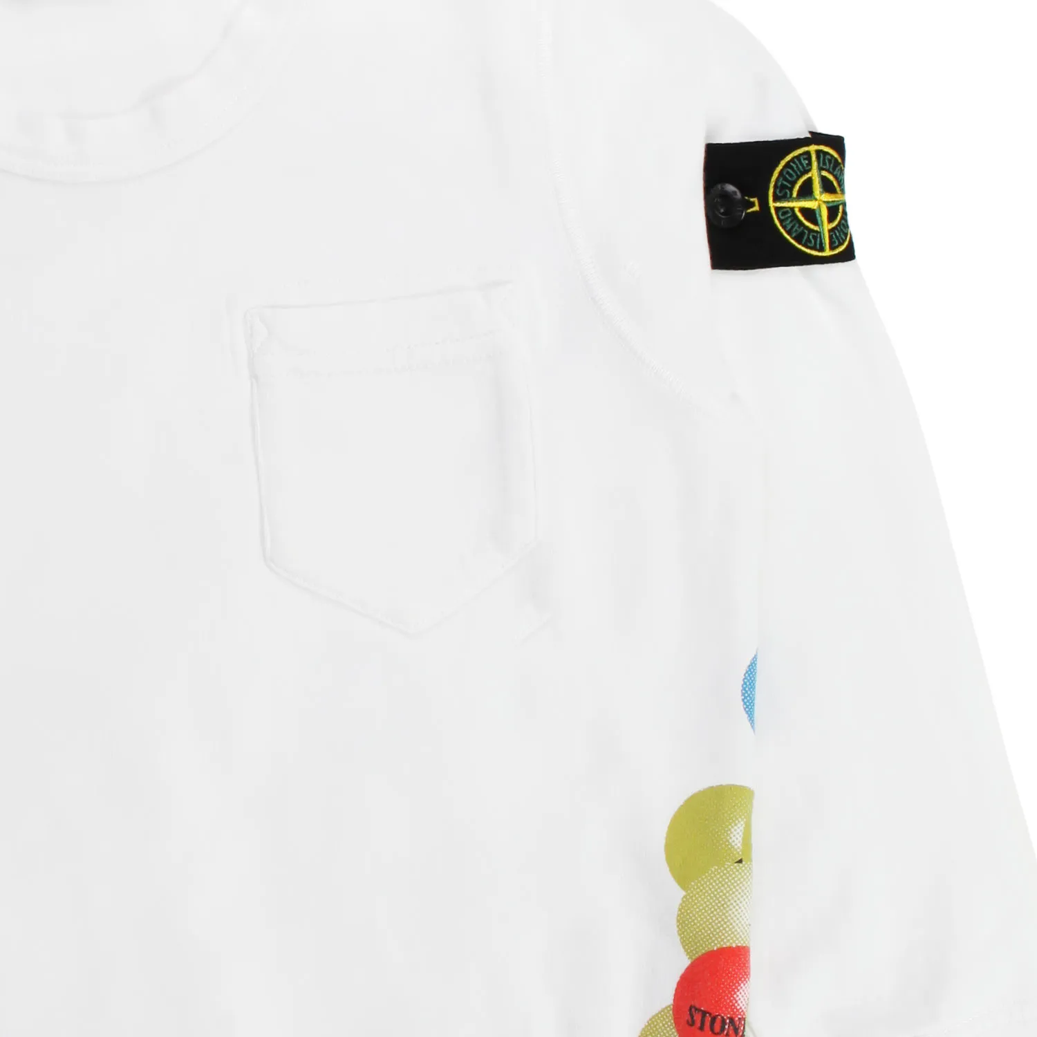 Stone Island White And Multicolor Child Sweatshirt