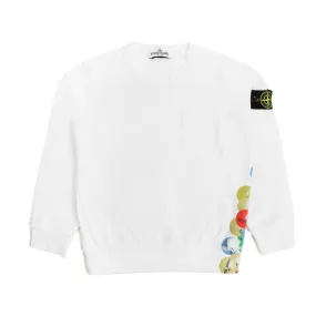 Stone Island White And Multicolor Child Sweatshirt