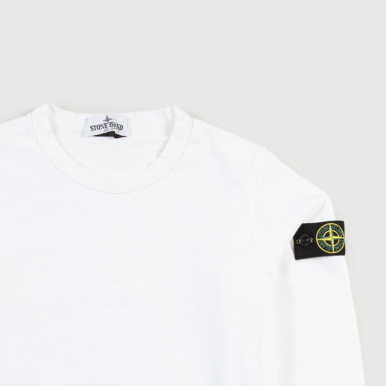 Stone Island White Sweatshirt With Patch For Boy