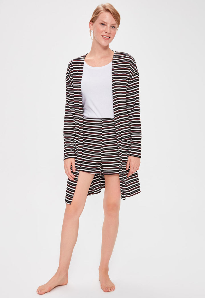 Striped Knitted Cardigan