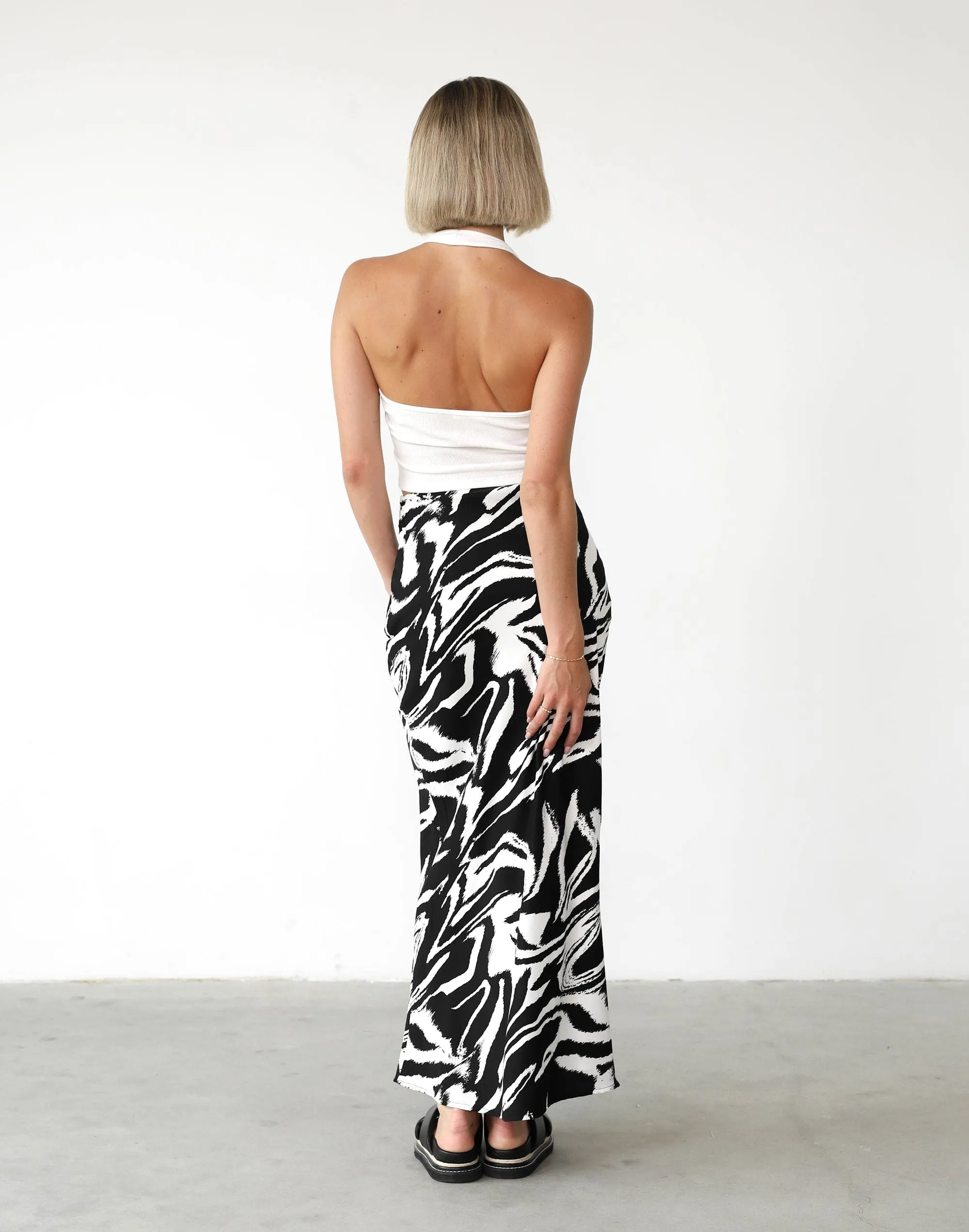 Sye Maxi Skirt (Black/White Print)