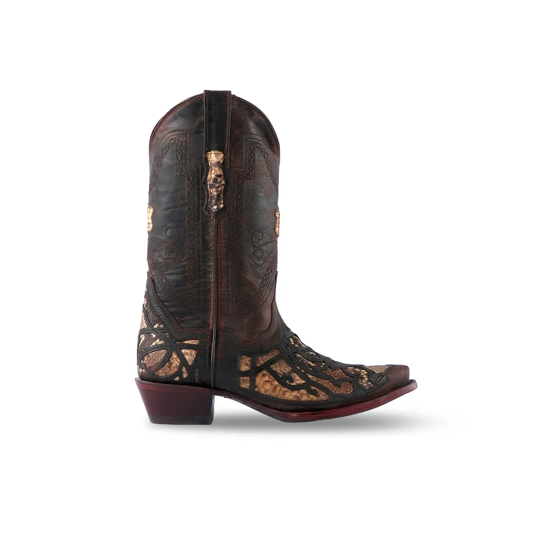 Texas Country Women's Western Boot Python Belly Paja Excelencia