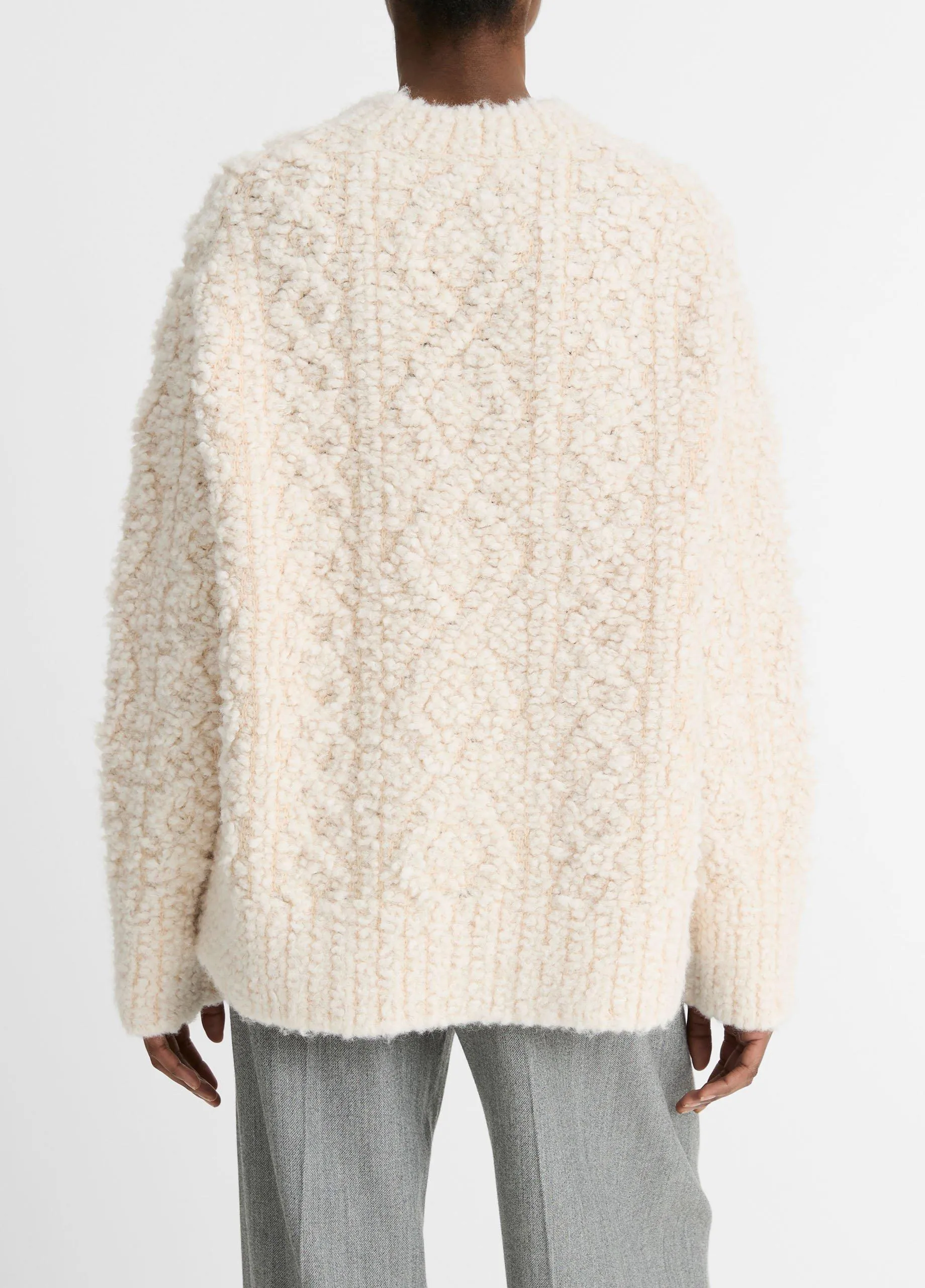 Textured Loop-Stitch Cable Wool-Blend Sweater