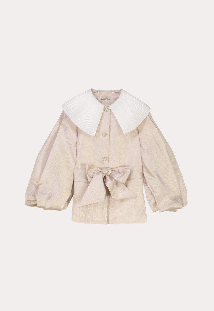 Textured Pleated Collar Jacket