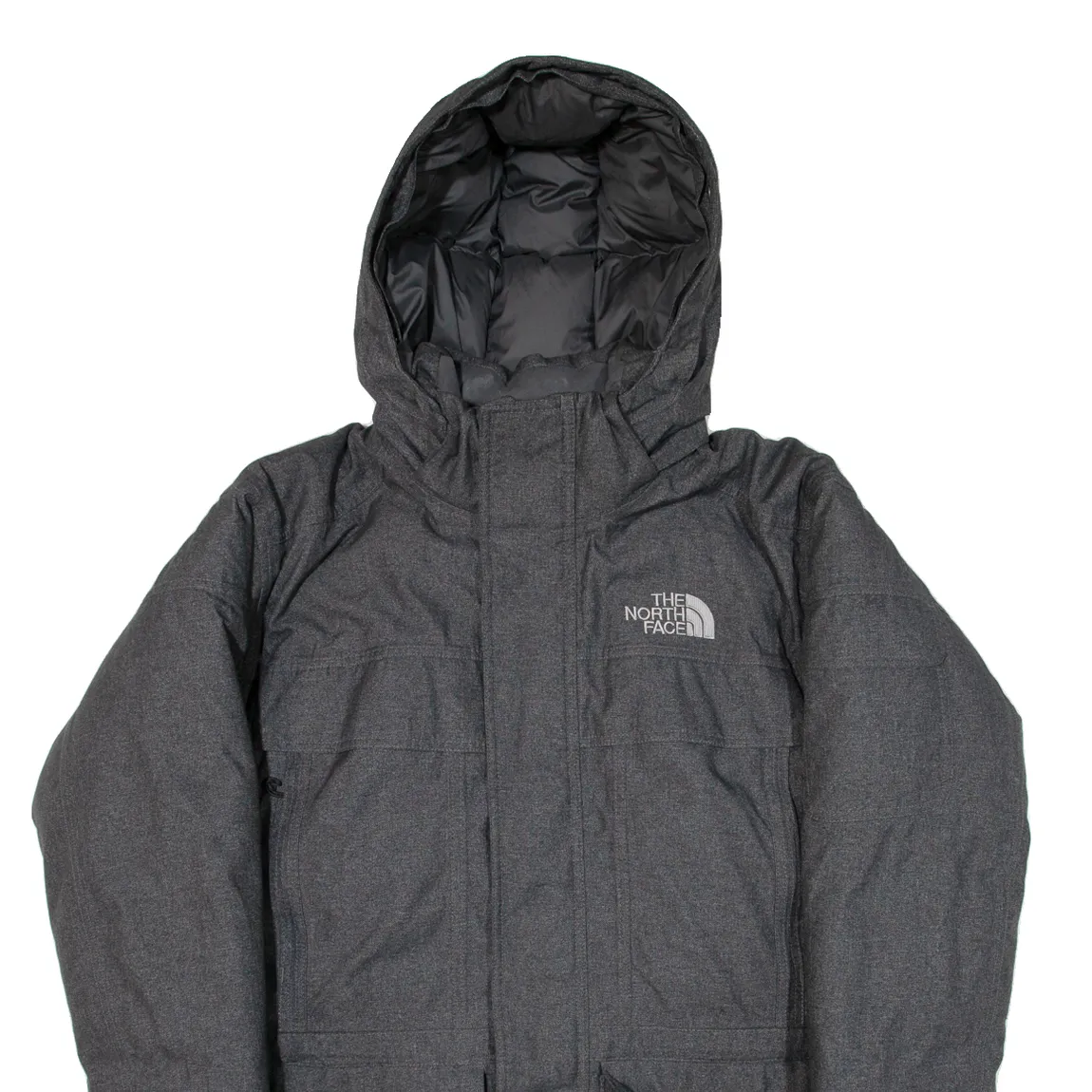 THE NORTH FACE HyVent Insulated Mens Parka Coat Grey Hooded L