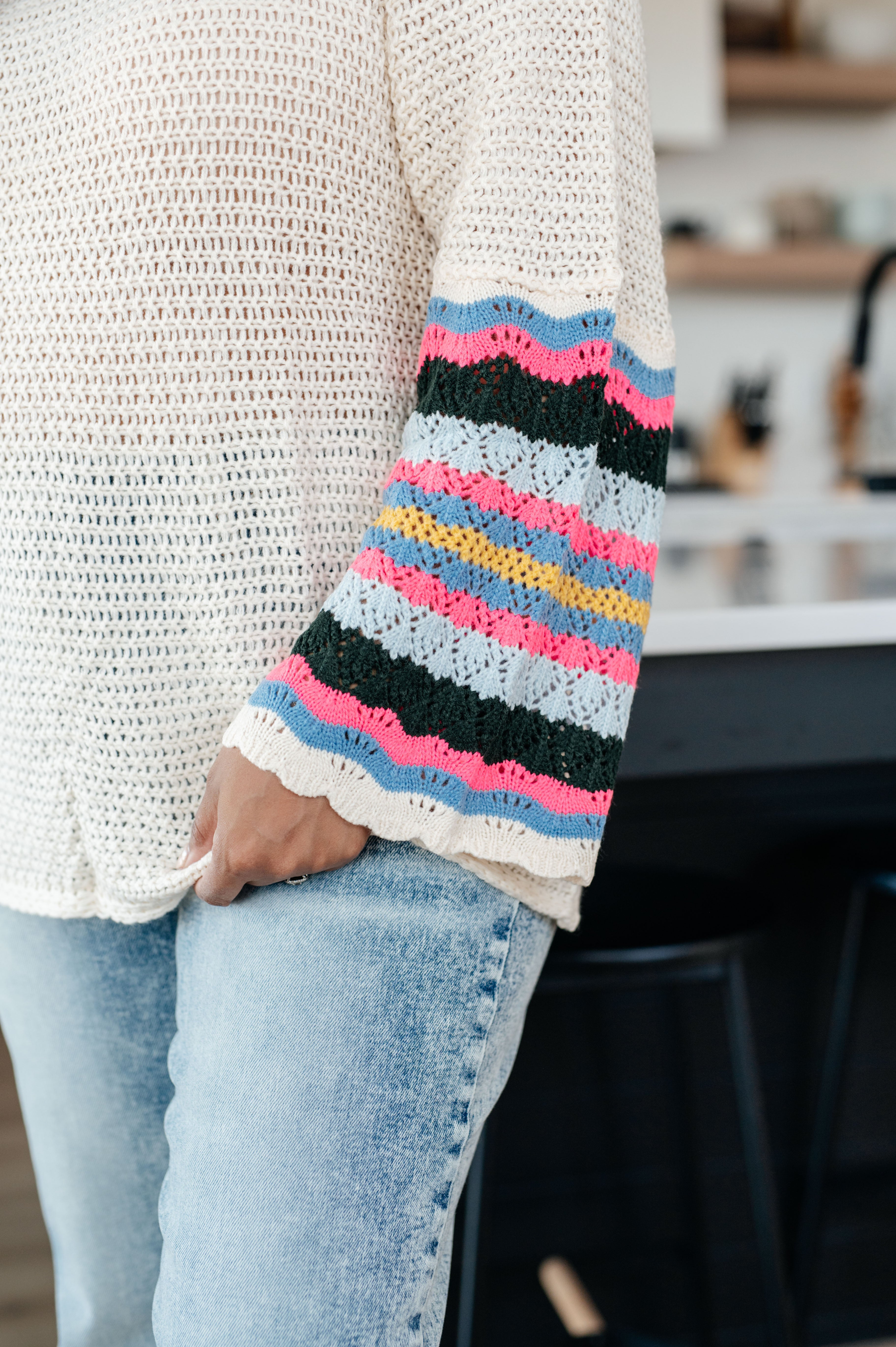 The Story Striped Sleeve Sweater