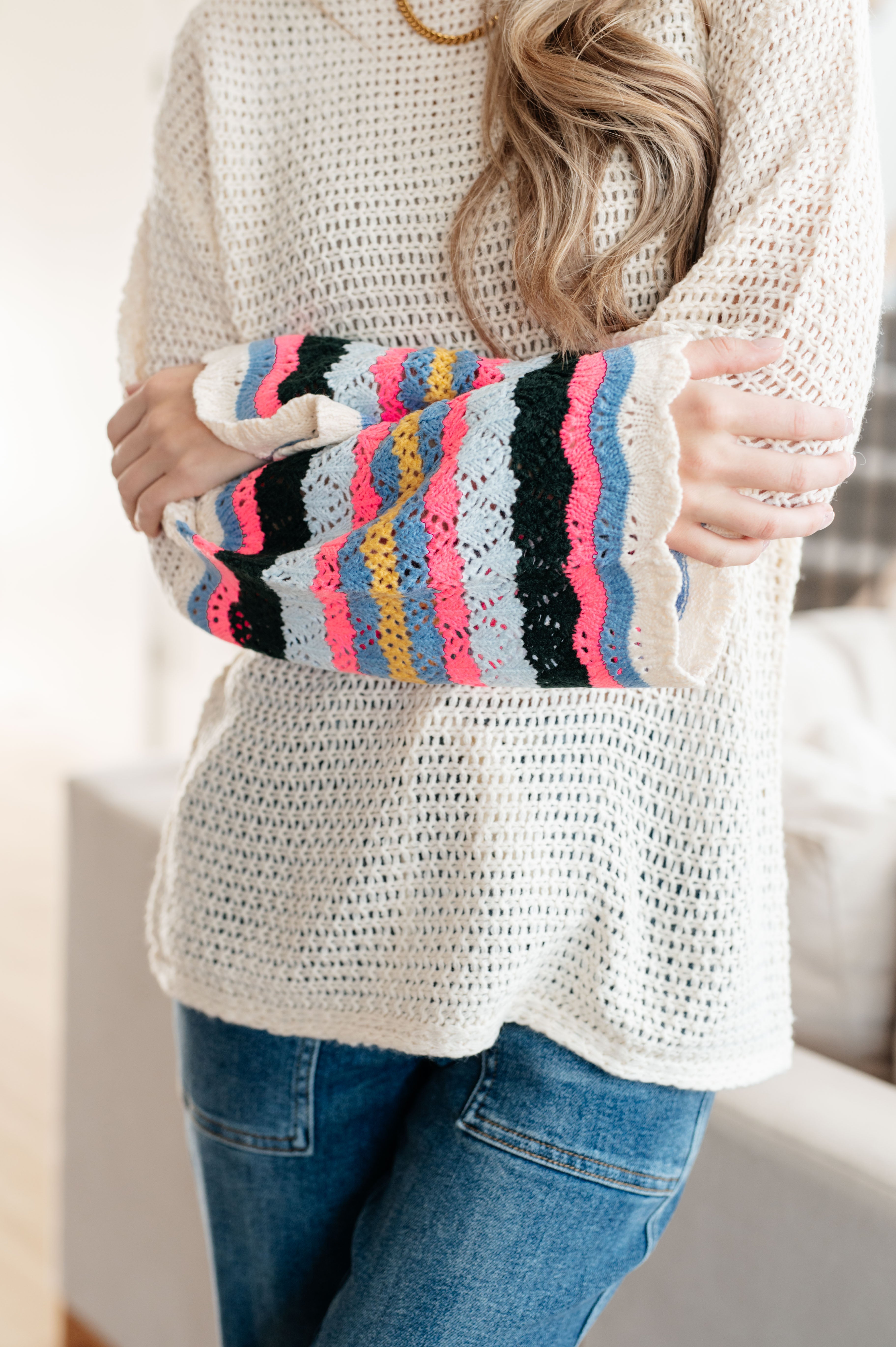 The Story Striped Sleeve Sweater