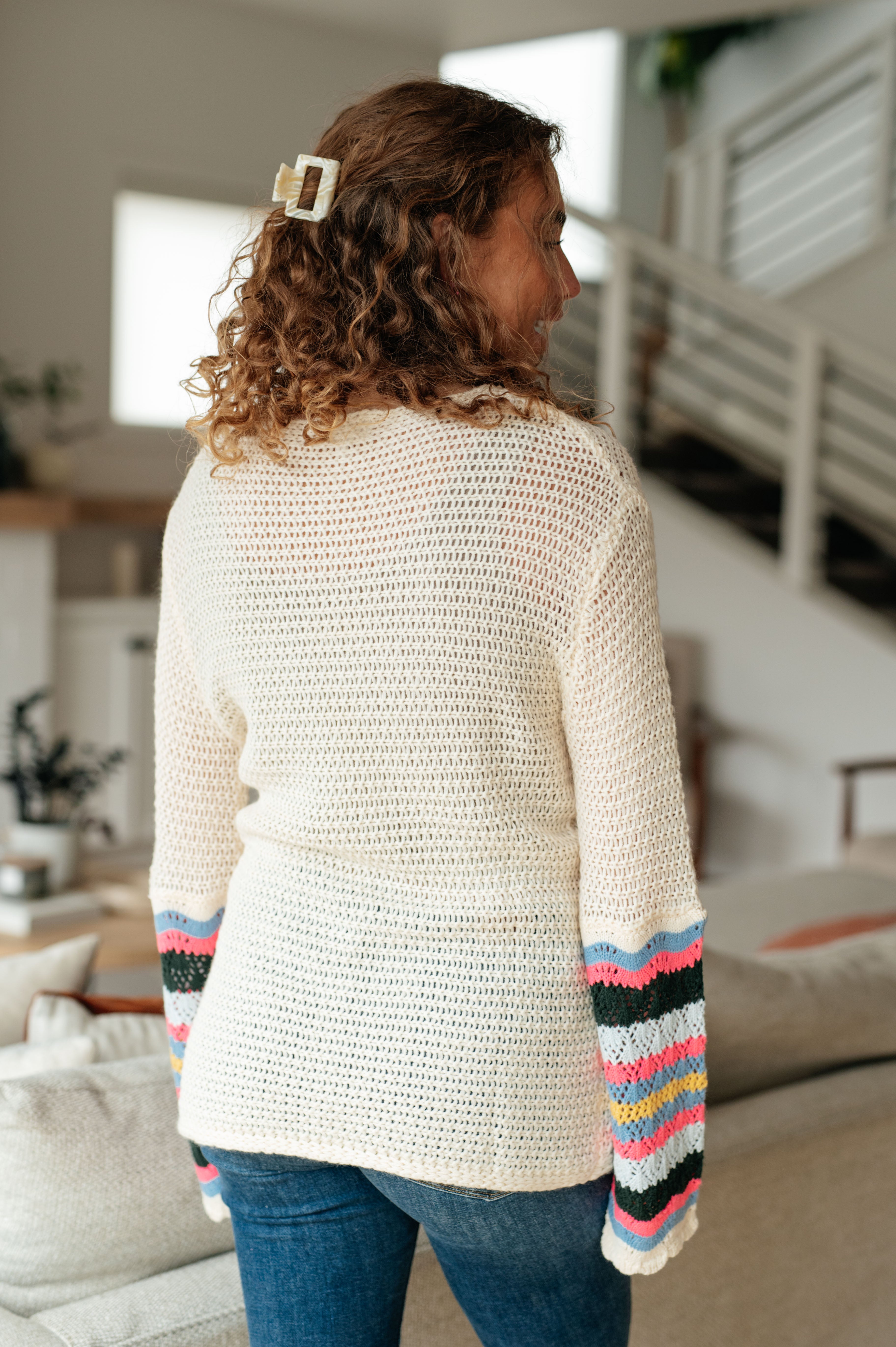 The Story Striped Sleeve Sweater